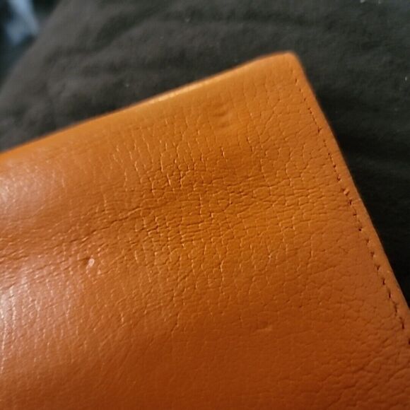 HERMÈS SMALL LEATHER AGENDA/NOTEPAD CASE BURNT ORANGE GOOD USED CONDITION - Picture 7 of 16